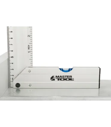 Úhelník truhlářský hliníkový MASTERTOOL 350 mm, libely 0,5 mm/m 0,03° 30-4350