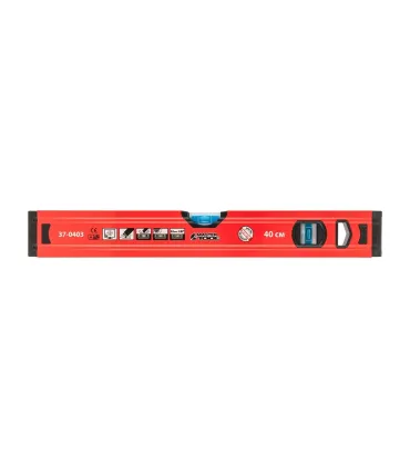 Vodováha stavební hliníková MASTERTOOL PROFI 40 cm 2 libely 0,5 mm/m 0,03° výklenek pro montáž na potrubí 37-0403