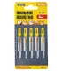 Plátky do přímočaré pily HCS MASTERTOOL T101AO na dřevo/ plast čisté tvarovaný střih 20TPI/77 mm 5 ks 14-2808