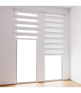 Roleta Den a Noc na panoramatické okno Bílá