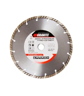 Kotouč diamantový GRANITE SEGMENTED TURBO 230*2,8 mm 22-24% 6600 ot./min 9-01-230