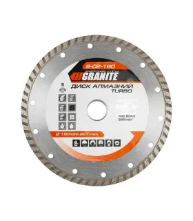 Kotouč diamantový GRANITE TURBO 180*2,6 mm 22-24% 8600 ot./min 9-02-180
