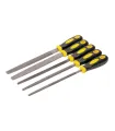 Pilník kovový MASTERTOOL 200 mm, 5 ks plochý/kulatý/třístranný/půlkruhový/čtverec dvousložková rukojeť 06-0250
