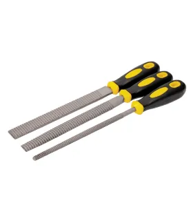 Rašple na dřevo MASTERTOOL 200 mm, 3 ks plochý/kulatý/půlkruhový dvousložková rukojeť 06-0330