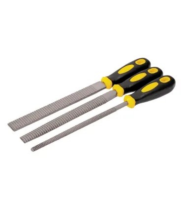 Rašple na dřevo MASTERTOOL 200 mm, 3 ks plochý/kulatý/půlkruhový dvousložková rukojeť 06-0330