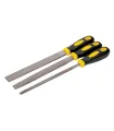 Rašple na dřevo MASTERTOOL 200 mm, 3 ks plochý/kulatý/půlkruhový dvousložková rukojeť 06-0330