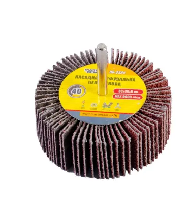 Válec lamelový brusný MASTERTOOL 80*30 mm P40 s hřídelí 6 mm 08-2284