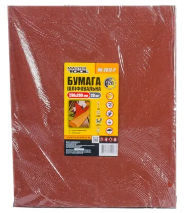 Papír brusný voděodolný MASTERTOOL 230*280 mm P120 20 ks 08-2612-Р