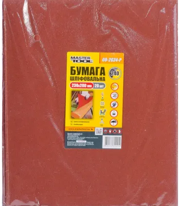Papír brusný voděodolný MASTERTOOL 230*280 mm P240 20 ks 08-2624-Р