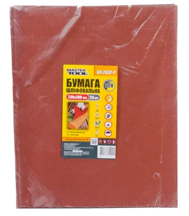 Papír brusný voděodolný MASTERTOOL 230*280 mm P320 20 ks 08-2632-Р