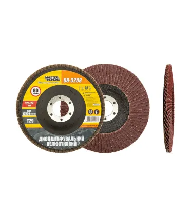 Kotouč brusný lamelový MASTERTOOL Т29 P80 125*22 mm 08-3208
