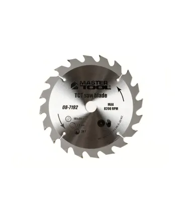 Kotouč pilový na řezání dřeva MASTERTOOL zuby z karbidu wolframu 185*20*20Т, adaptér 20-16 08-7192